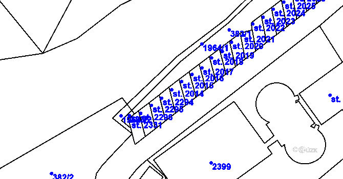 Parcela st. 2014 v KÚ Náchod, Katastrální mapa