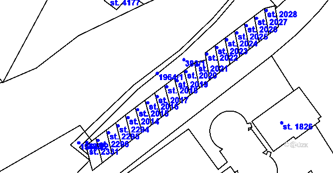 Parcela st. 2018 v KÚ Náchod, Katastrální mapa