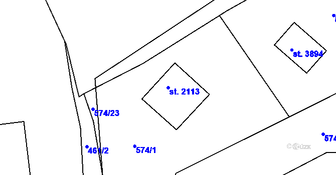 Parcela st. 2113 v KÚ Náchod, Katastrální mapa