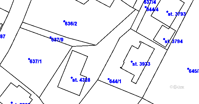 Parcela st. 2131 v KÚ Náchod, Katastrální mapa