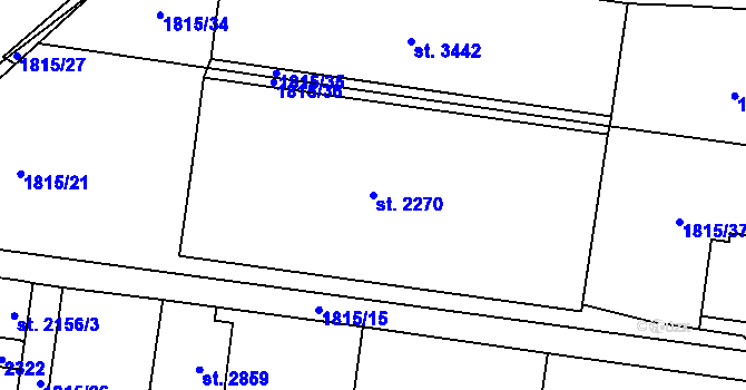 Parcela st. 2270 v KÚ Náchod, Katastrální mapa