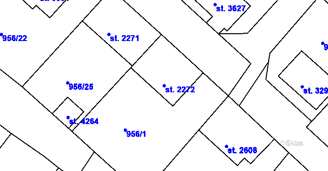 Parcela st. 2272 v KÚ Náchod, Katastrální mapa