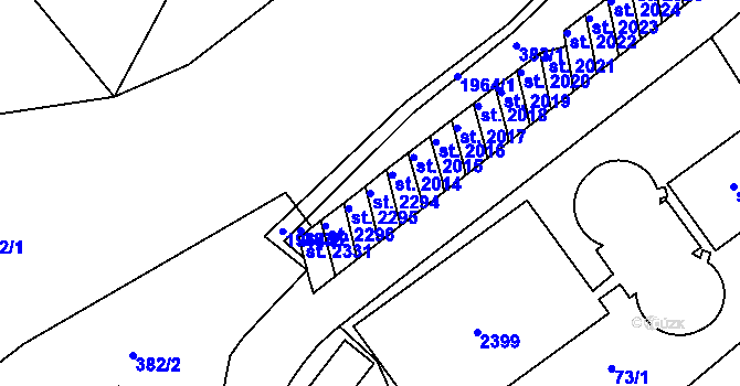 Parcela st. 2294 v KÚ Náchod, Katastrální mapa