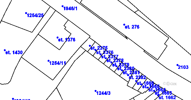 Parcela st. 2376 v KÚ Náchod, Katastrální mapa