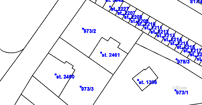 Parcela st. 2461 v KÚ Náchod, Katastrální mapa