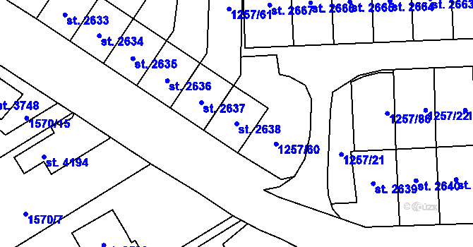 Parcela st. 2638 v KÚ Náchod, Katastrální mapa