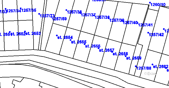 Parcela st. 2656 v KÚ Náchod, Katastrální mapa