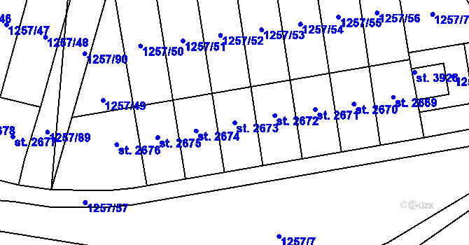 Parcela st. 2673 v KÚ Náchod, Katastrální mapa