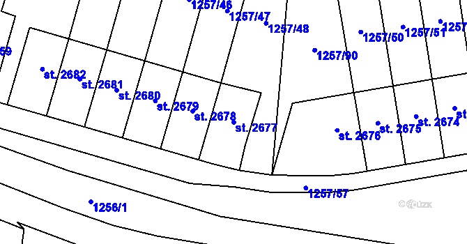 Parcela st. 2677 v KÚ Náchod, Katastrální mapa