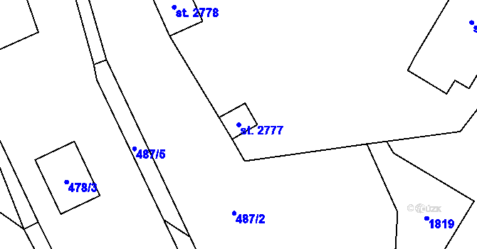 Parcela st. 2777 v KÚ Náchod, Katastrální mapa