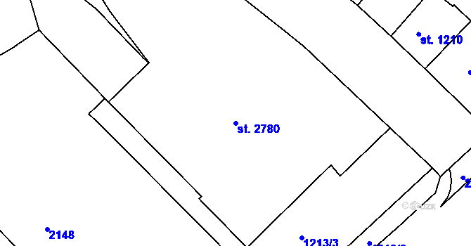 Parcela st. 2780 v KÚ Náchod, Katastrální mapa