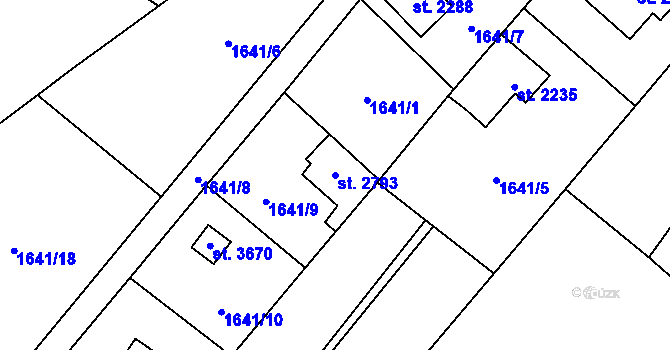 Parcela st. 2793 v KÚ Náchod, Katastrální mapa