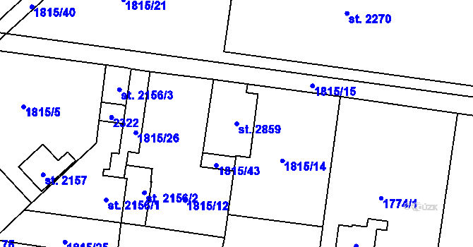 Parcela st. 2859 v KÚ Náchod, Katastrální mapa