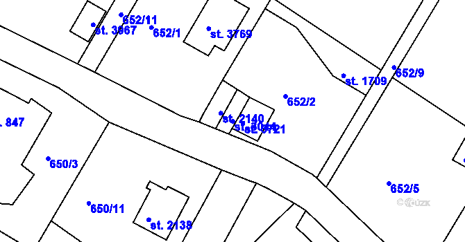 Parcela st. 3044 v KÚ Náchod, Katastrální mapa