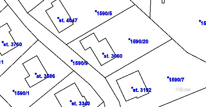 Parcela st. 3060 v KÚ Náchod, Katastrální mapa