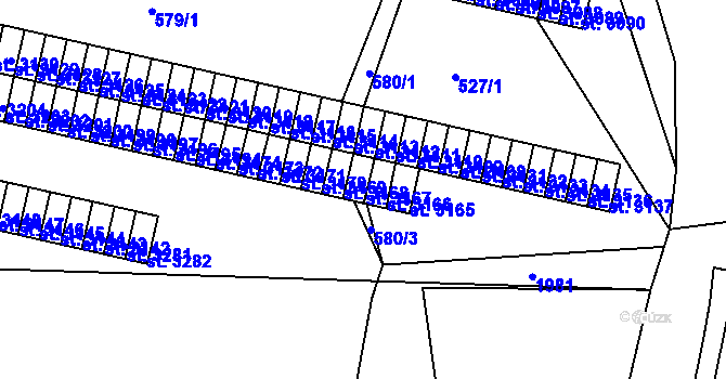 Parcela st. 3167 v KÚ Náchod, Katastrální mapa