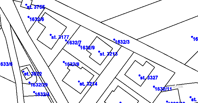 Parcela st. 3213 v KÚ Náchod, Katastrální mapa