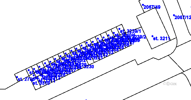 Parcela st. 3233 v KÚ Náchod, Katastrální mapa