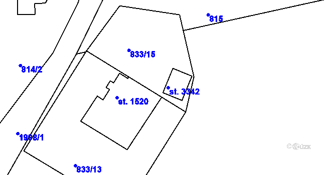 Parcela st. 3342 v KÚ Náchod, Katastrální mapa