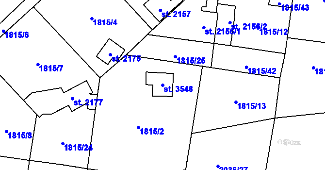 Parcela st. 3548 v KÚ Náchod, Katastrální mapa