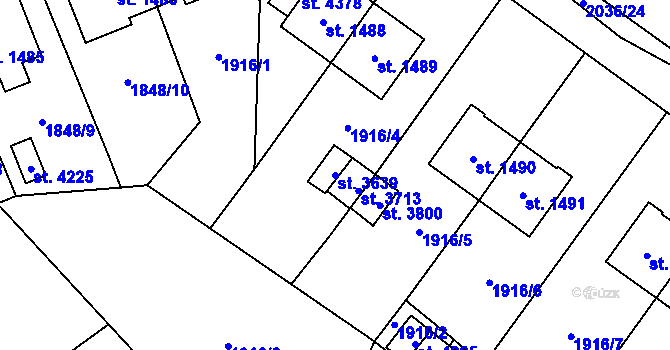 Parcela st. 3639 v KÚ Náchod, Katastrální mapa
