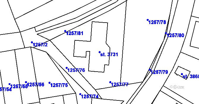 Parcela st. 3731 v KÚ Náchod, Katastrální mapa