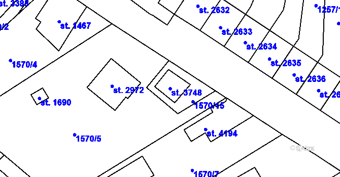 Parcela st. 3748 v KÚ Náchod, Katastrální mapa