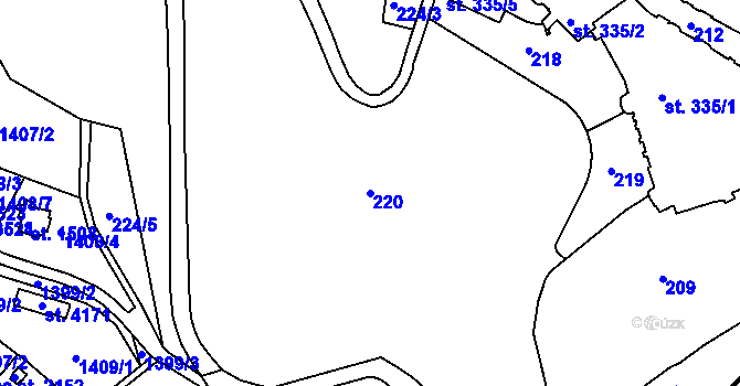 Parcela st. 220 v KÚ Náchod, Katastrální mapa