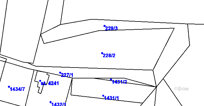 Parcela st. 228/2 v KÚ Náchod, Katastrální mapa
