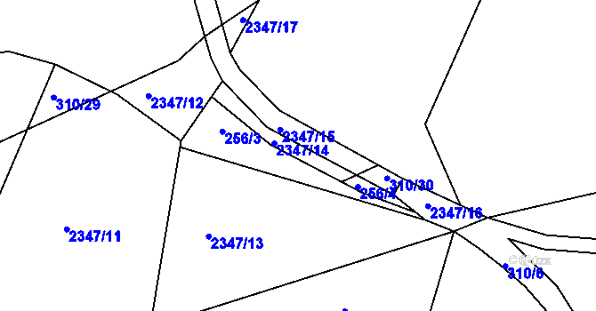 Parcela st. 256/4 v KÚ Náchod, Katastrální mapa