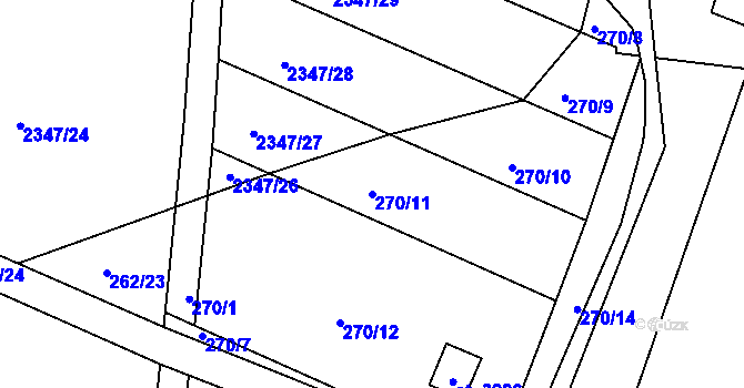 Parcela st. 270/11 v KÚ Náchod, Katastrální mapa