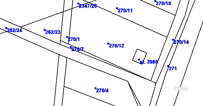 Parcela st. 270/13 v KÚ Náchod, Katastrální mapa