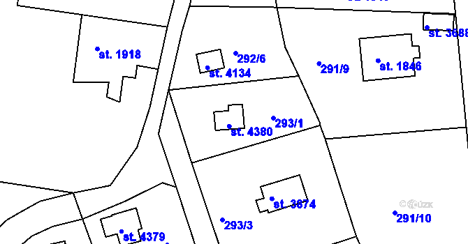 Parcela st. 293/1 v KÚ Náchod, Katastrální mapa