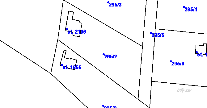 Parcela st. 295/2 v KÚ Náchod, Katastrální mapa