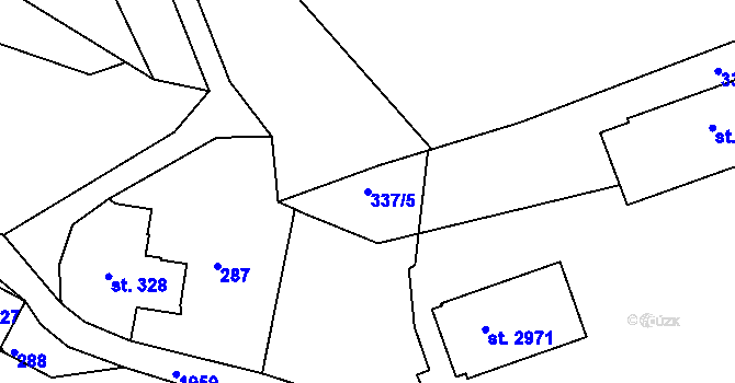 Parcela st. 337/5 v KÚ Náchod, Katastrální mapa