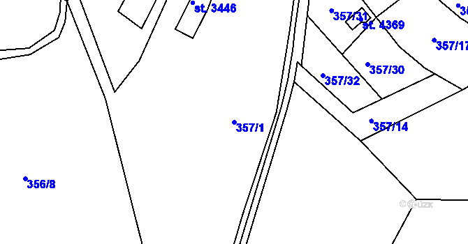 Parcela st. 357/1 v KÚ Náchod, Katastrální mapa