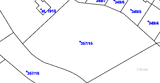 Parcela st. 357/15 v KÚ Náchod, Katastrální mapa