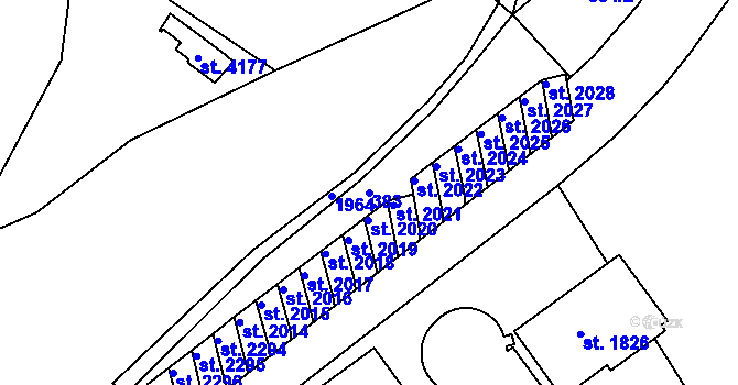 Parcela st. 383 v KÚ Náchod, Katastrální mapa
