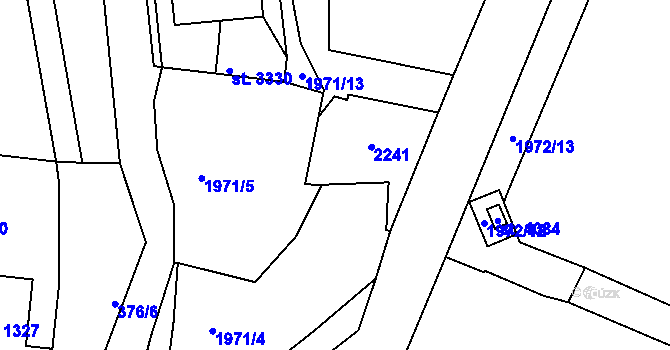 Parcela st. 400/2 v KÚ Náchod, Katastrální mapa