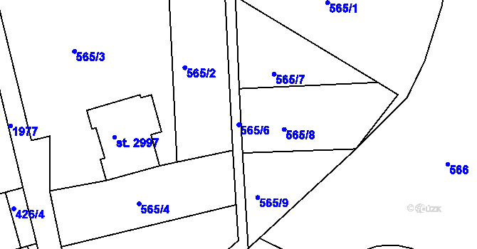 Parcela st. 565/6 v KÚ Náchod, Katastrální mapa