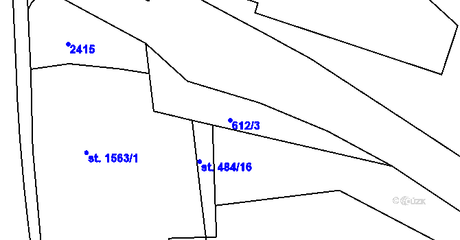 Parcela st. 612/3 v KÚ Náchod, Katastrální mapa