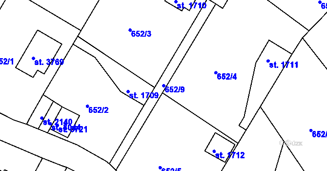 Parcela st. 652/9 v KÚ Náchod, Katastrální mapa