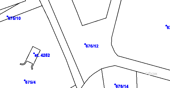Parcela st. 676/12 v KÚ Náchod, Katastrální mapa
