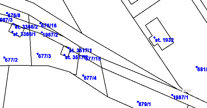 Parcela st. 680/2 v KÚ Náchod, Katastrální mapa