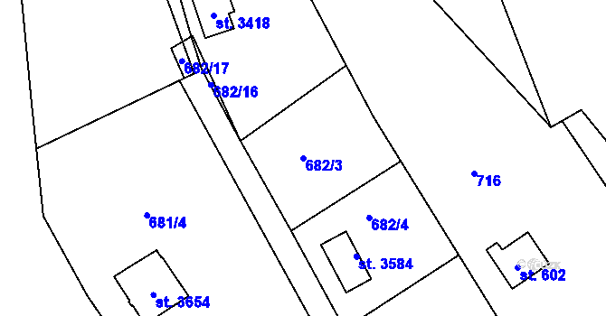 Parcela st. 682/3 v KÚ Náchod, Katastrální mapa