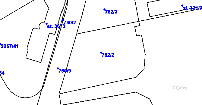 Parcela st. 762/2 v KÚ Náchod, Katastrální mapa