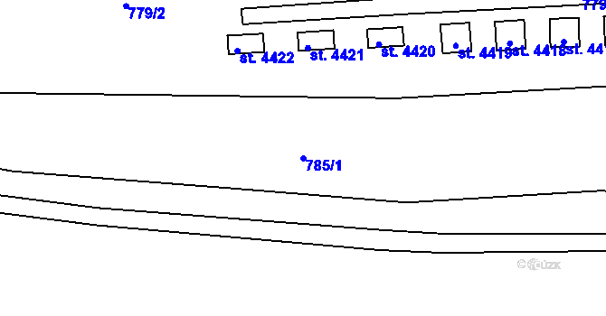Parcela st. 785/1 v KÚ Náchod, Katastrální mapa