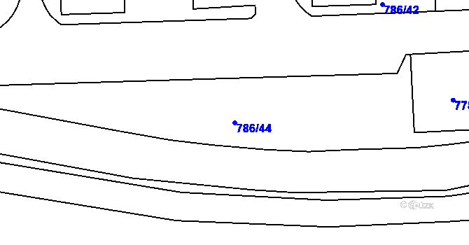 Parcela st. 786/44 v KÚ Náchod, Katastrální mapa