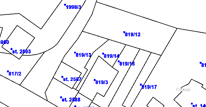 Parcela st. 819/14 v KÚ Náchod, Katastrální mapa