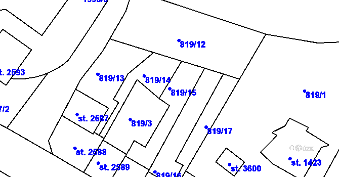 Parcela st. 819/15 v KÚ Náchod, Katastrální mapa